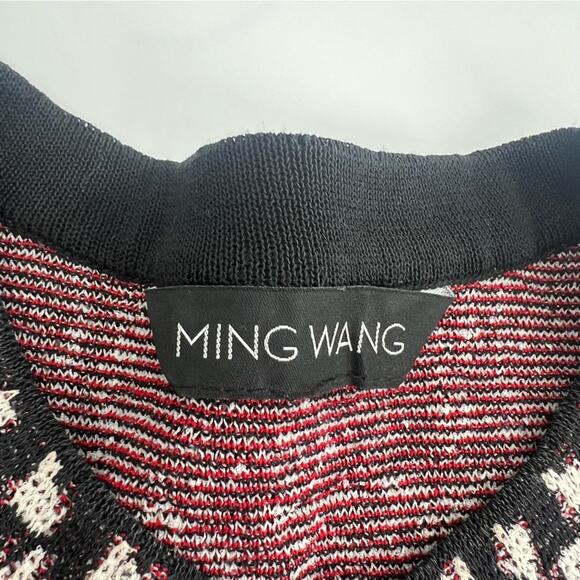 Ming Wang plaid cardigan red black est XS OR S - Picture 4 of 7